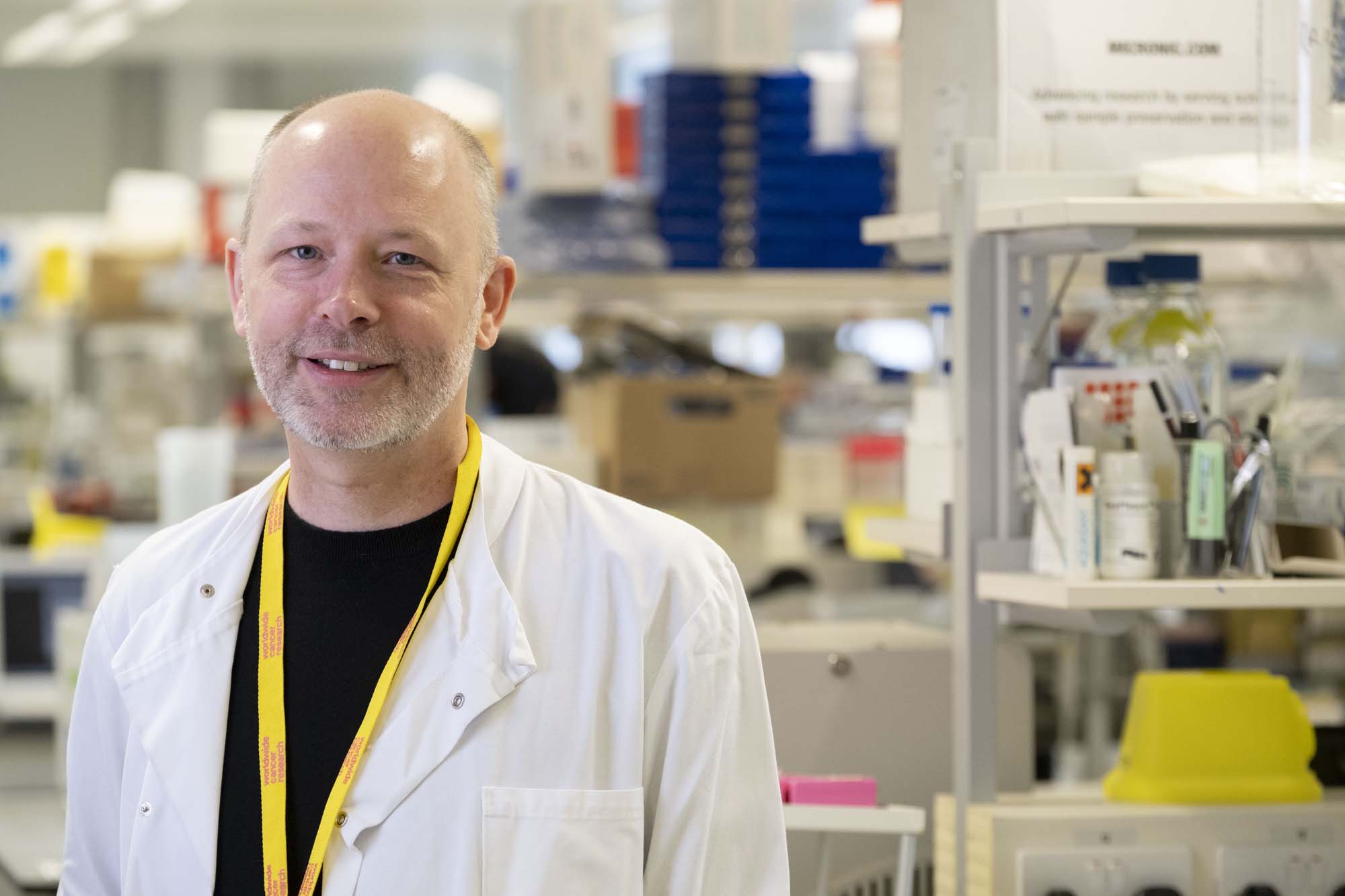 Seth Coffelt in the lab